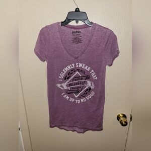 Harry Potter Womens Burgundy Mischief Managed T Shirt NWT Size Small